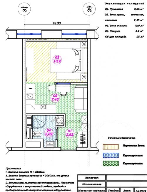 Как выжать максимум из 25 квадратов: студия в новой Москве. 
