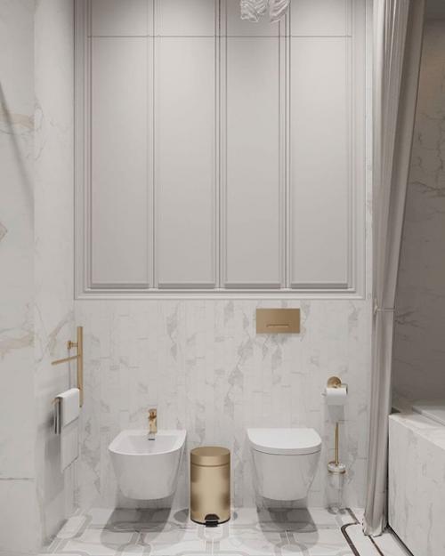 Изящная и утончённая ванная комната в проекте загородного дома. 06