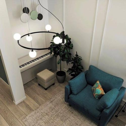 Однушка в Одессе.  Проект однокомнатной квартиры с зонированием комнаты на спальню и гостиную. 02