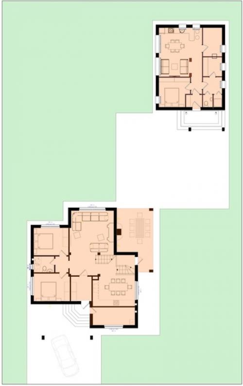 Эскизный проект двухэтажного коттеджа и проект бани с хоз. 07