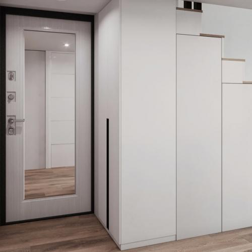 Современный, контрастный интерьер двухуровневой квартиры - студии площадью всего 21 кв. 07