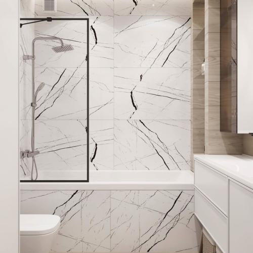 Стильный и лаконичный интерьер ванной комнаты. 02