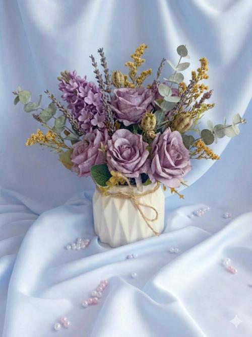 Геометрическая ваза - подсвечник из гипса. 02