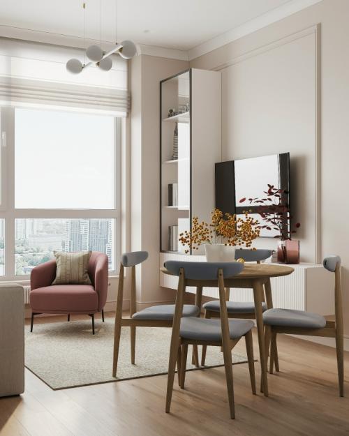 Проект 1-комнатной квартиры 46 м 2 в ЖК Ever в Москве. 04