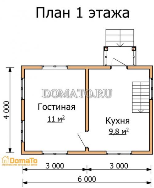 Эконом вариант.  Дачный домик 6 х 4. 01
