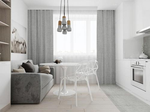 Проект интерьера однокомнатной квартиры 35 кв. 01