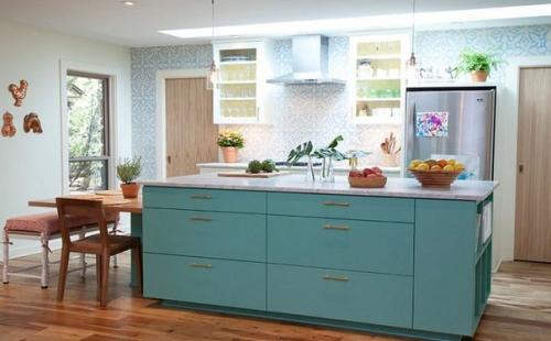 10 оригинальных идей с обоями на кухне. 03