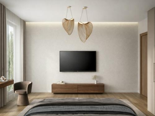 Спальня из проекта частного дома - личное пространство заказчиков, в котором важны не только эстетика, но и ощущение уюта и тишины. 01