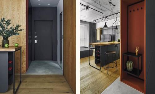 Современный интерьер квартиры - студии площадью 47 кв. 08