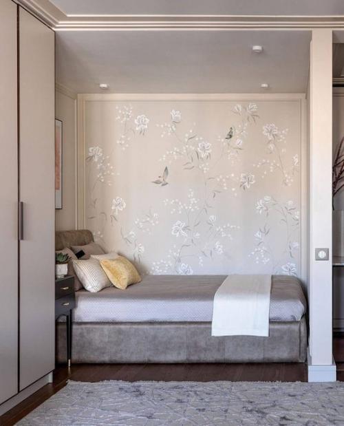 Дизайн однокомнатной квартиры в современном стиле с использованием модных оттенков. 03