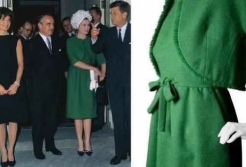 Принцесса Грейс келли дважды появлялась в зелёном костюме от Юбера де живанши. 04