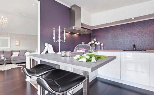 10 оригинальных идей с обоями на кухне. 08