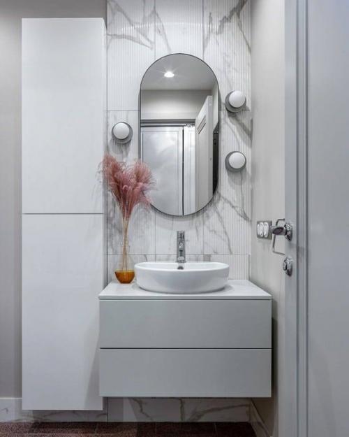 Дизайн однокомнатной квартиры в современном стиле с использованием модных оттенков. 01