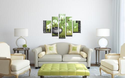 Интерьер с модульной картиной - стильный, необычный, яркий. 03