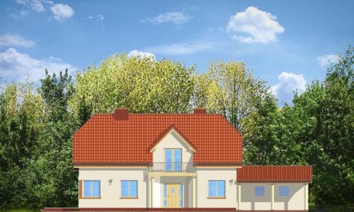 Оригинальный одноэтажный дом с мансардой. 04