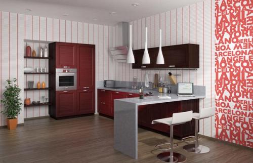 Варианты дизайна интерьера угловых кухонь. 08