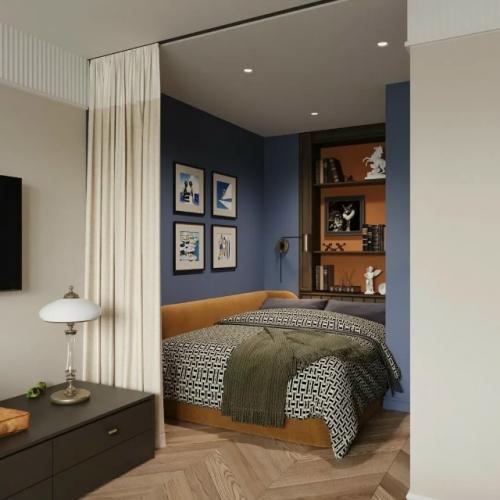 Колоритный интерьер квартиры для молодой девушки - яркий, выразительный и с настроением. 06