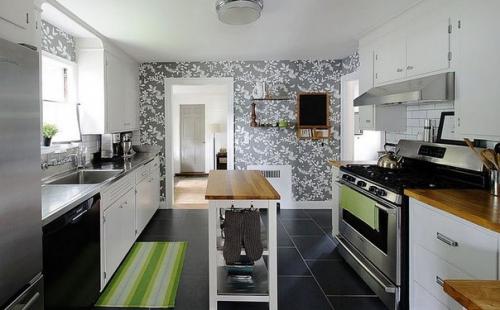 10 оригинальных идей с обоями на кухне. 02