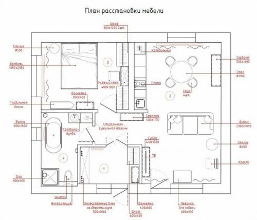 Одноэтажный дом площадью примерно 60 м 2. 08