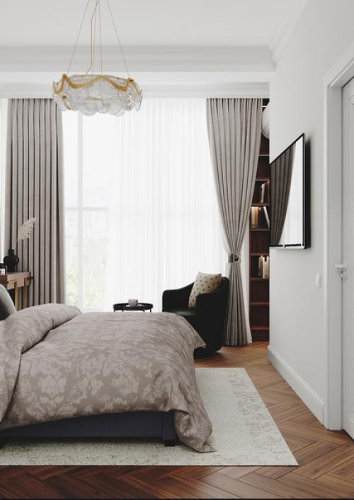 Мы продолжим с вами смотреть квартиру в современной классике. 01