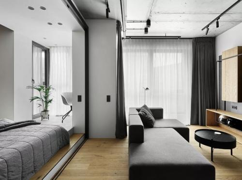 Современный интерьер квартиры - студии площадью 47 кв. 07