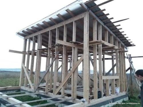 Каркасный сарай со спальным местом под потолком - от подписчицы FH. 01