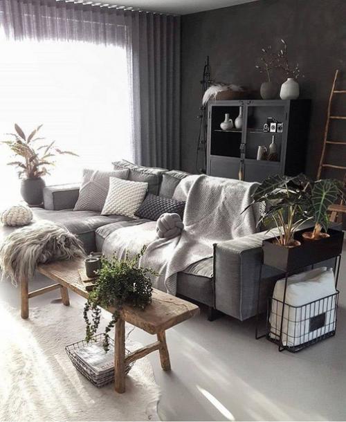 Дизайн гостиных с темными стенами. 02