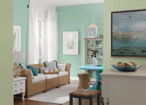 Мятный цвет в интерьере. 01