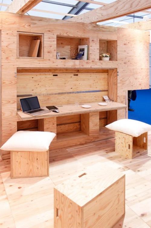 Совершенно новый вариант интерьера маленькой квартиры предложила японская архитектурная фирма Studio_01. 07