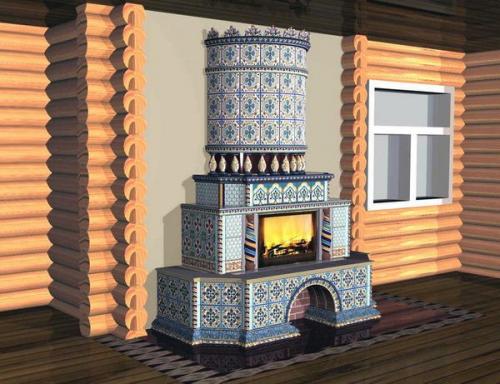 Русская печь в интерьере современного загородного дома. 08