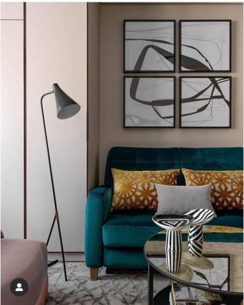 Дизайн однокомнатной квартиры в современном стиле с использованием модных оттенков. 05