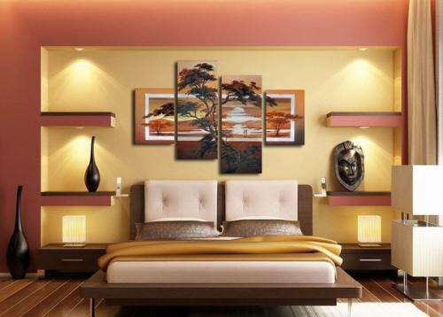 Интерьер с модульной картиной - стильный, необычный, яркий. 04