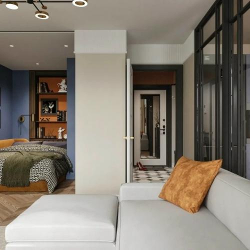 Колоритный интерьер квартиры для молодой девушки - яркий, выразительный и с настроением. 09