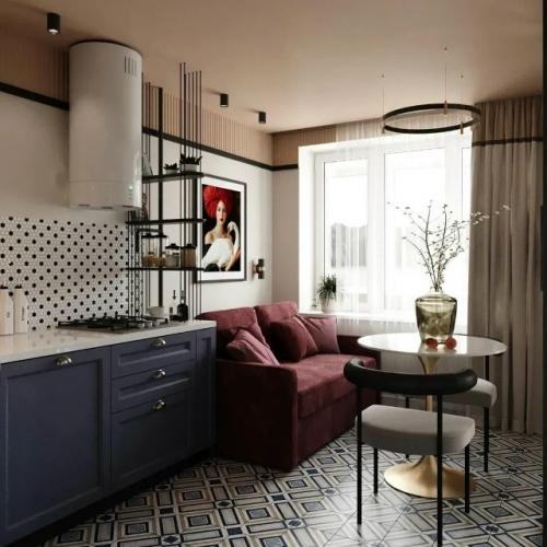 Колоритный интерьер квартиры для молодой девушки - яркий, выразительный и с настроением. 01