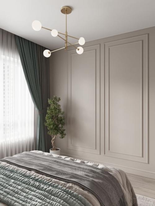 Красивый, современный интерьер спальни - гостиной площадью 17 кв. 02