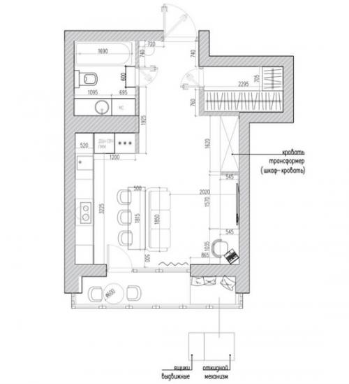 Интерьер квартиры 33 кв. 09
