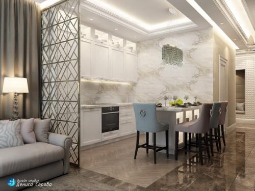 Кухня - гостиная в стиле арт - деко. 01