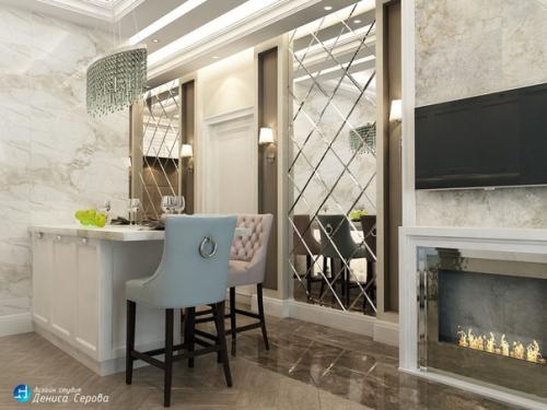 Кухня - гостиная в стиле арт - деко. 04