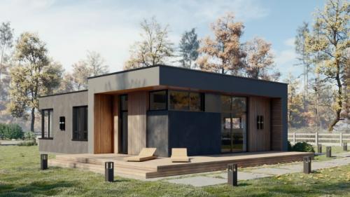 Планировка загородного дома Аин номер 483 от компании Keystroy. 

