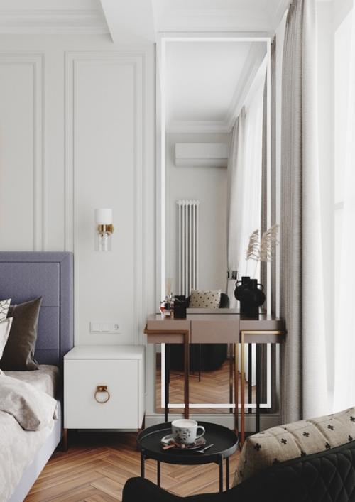 Мы продолжим с вами смотреть квартиру в современной классике. 02