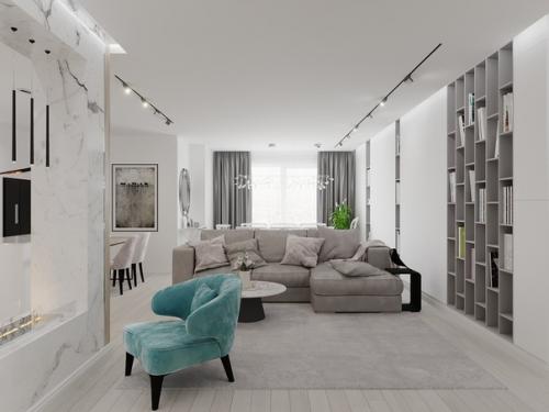 Кухня, гостиная и столовая зона. 02