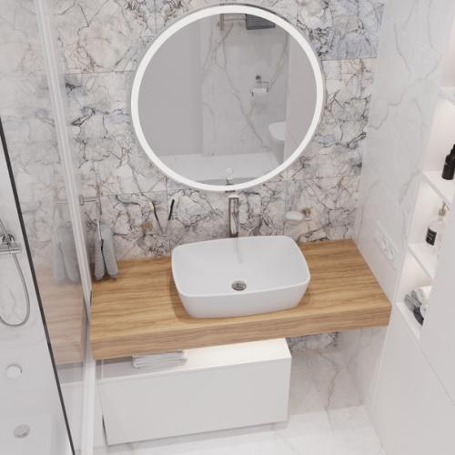 Мрамор, много белого и полный минимализм - новый дизайн - проект от наших специалистов. 02