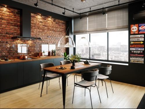 Квартира в стиле лофт Москва. 01