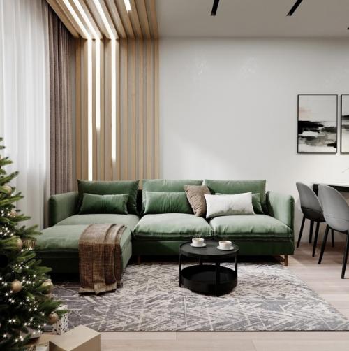 Просторная квартира в светлых оттенках с красивыми украшениями. 02