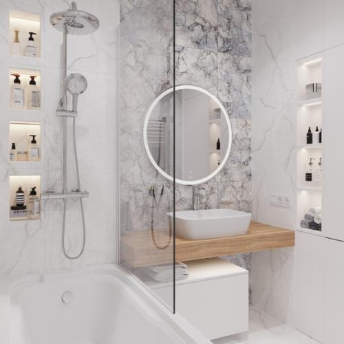 Мрамор, много белого и полный минимализм - новый дизайн - проект от наших специалистов. 04