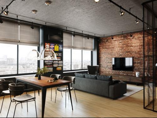 Квартира в стиле лофт Москва. 03