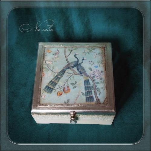 Чайная шкатулка.  Ничего сверхъестественного: декупаж, поталь, трафарет, морилка, Раскрас. 01