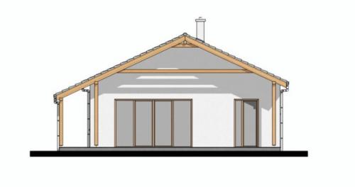 Фасады и планировка одноэтажного дома c террасой. 05