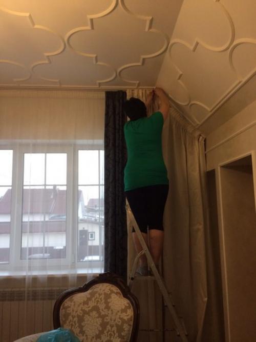 Вот так мы текстилем спальню в загородном коттедже оформили. 02