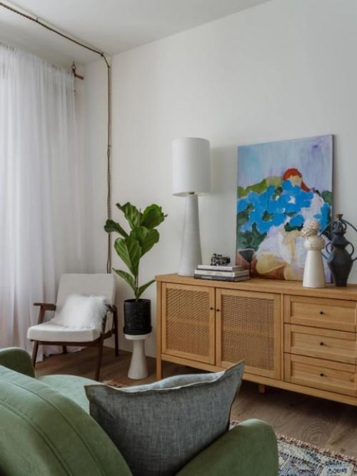 Бохо - интерьер квартиры - студии площадью 32 кв. 03